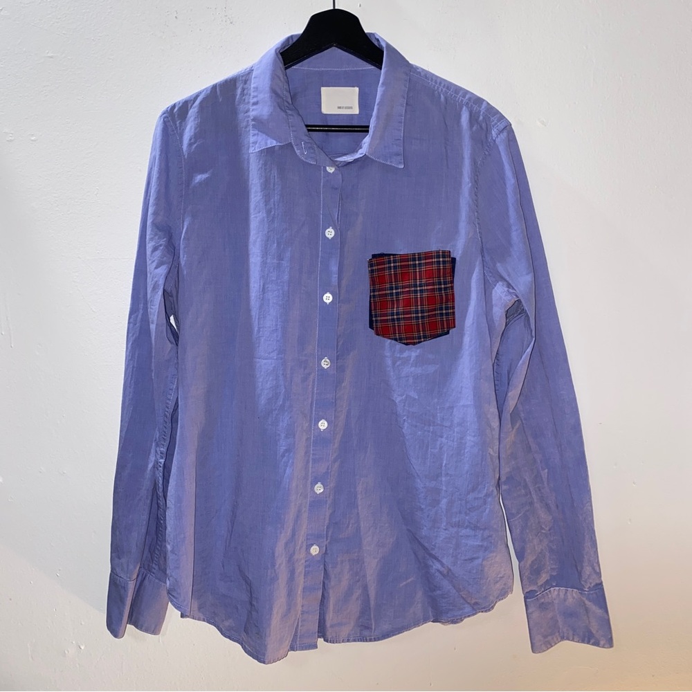 Band Of Outsiders Plaid Pocket Button Up Dress Shirt